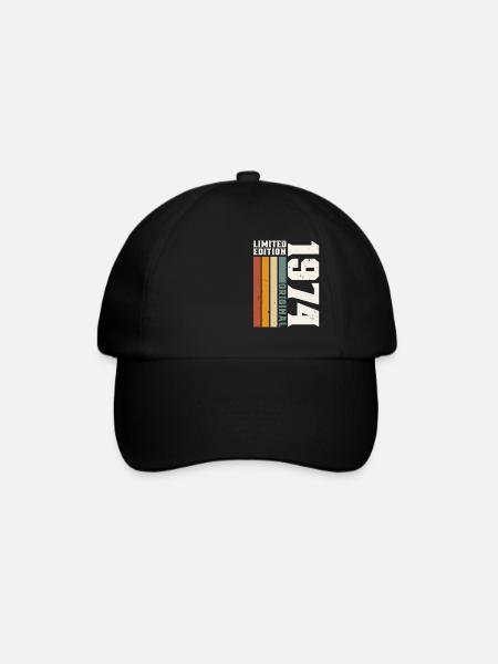 1974 Jahrgang Vintage Retro Geburtstag Geschenk - Baseballkappe - Schwarz/Schwarz
