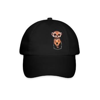 Cute meerkat meerkat in breast pocket pocket - Baseball Cap - black/black - Front