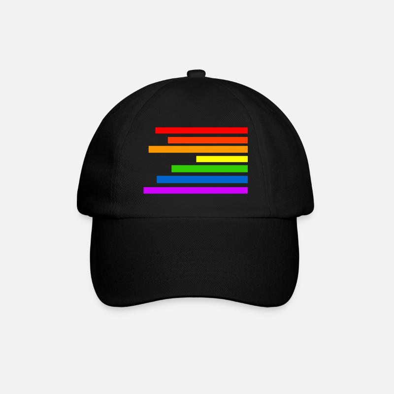 Regenbogen - Baseballkappe - Schwarz/Schwarz