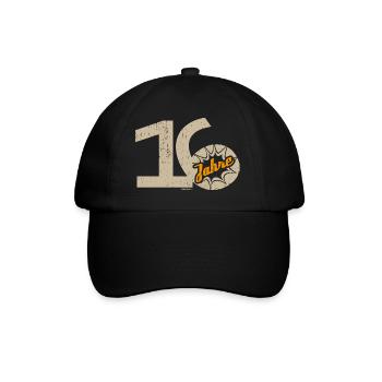 16 Geburtstag - Baseballkappe - Schwarz/Schwarz - Vorne