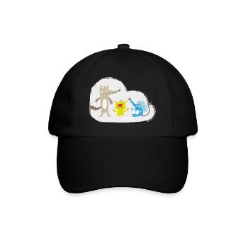 Happy little animals - Baseball Cap - black/black - Front