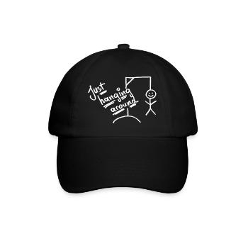 rumhängen - abhängen - schwarzer Humor - Baseballkappe - Schwarz/Schwarz - Vorne