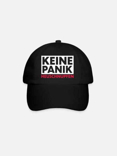 Keine Panik Heuschnupfen - Baseballkappe - Schwarz/Schwarz