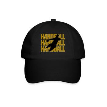 Handball Sprung Silhouette Gold - Baseballkappe - Schwarz/Schwarz - Vorne