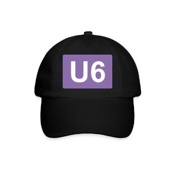 Berlin U-Bahn U6 - Baseballkappe - Schwarz/Schwarz - Vorne