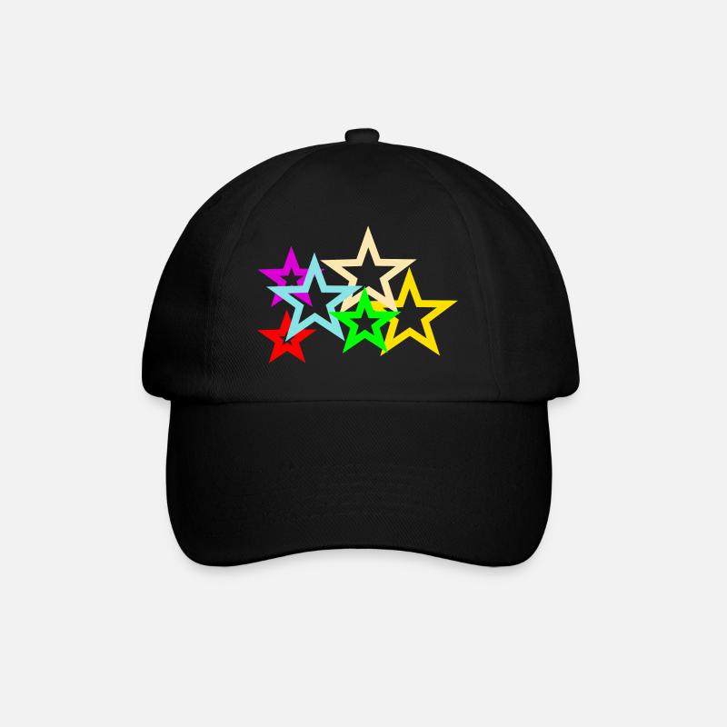 étoiles colorées - Casquette classique - noir/noir
