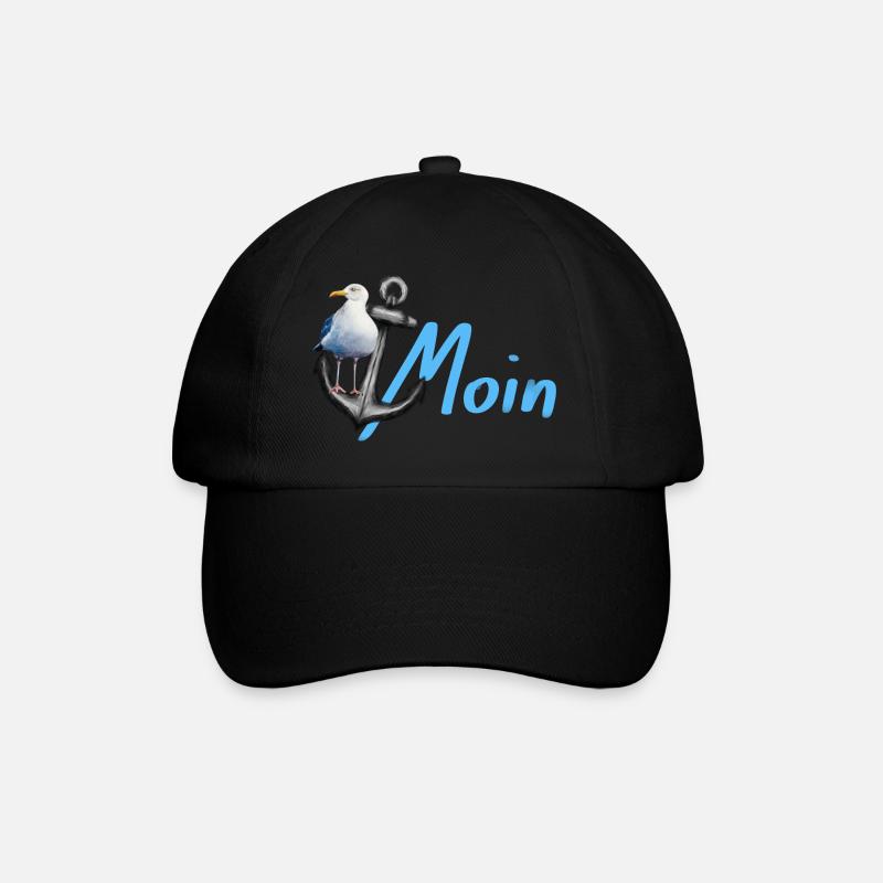 Möwe - Baseballkappe - Schwarz/Schwarz