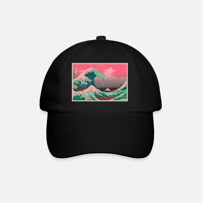 Japan The Big Wave - Baseballkappe - Schwarz/Schwarz