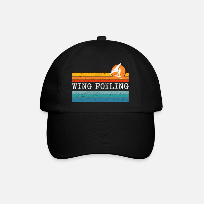 Wing Foiling Surf Surfing Surfer - Baseball Cap - black/black