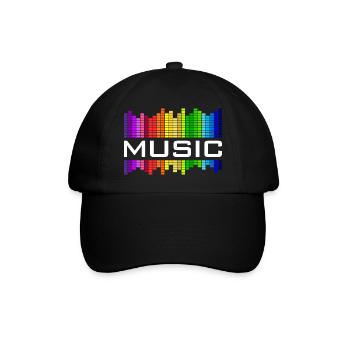 Musique l’égaliseur arc-en-ciel danse concert de rock - Casquette classique - noir/noir - Devant