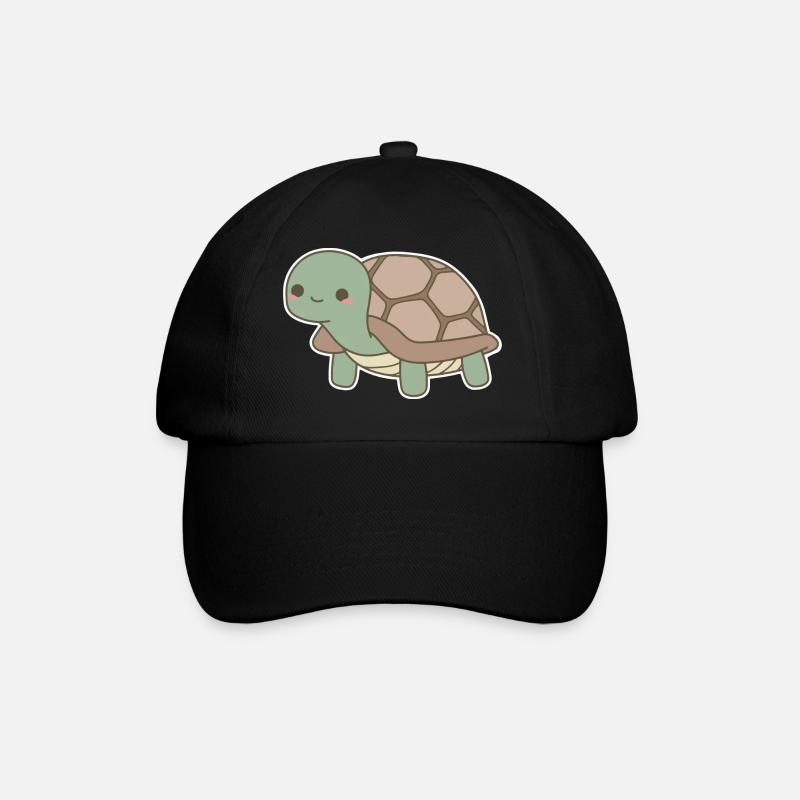 Schildkröte - Baseballkappe - Schwarz/Schwarz