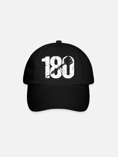 DART DARTS 180 ONEHUNDREDANDEIGHTY DARTSPIELER - Baseballkappe - Schwarz/Schwarz