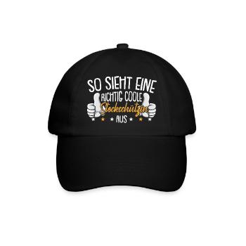 Eisstockschießen coole Stockschützin Stockschießen - Baseballkappe - Schwarz/Schwarz - Vorne