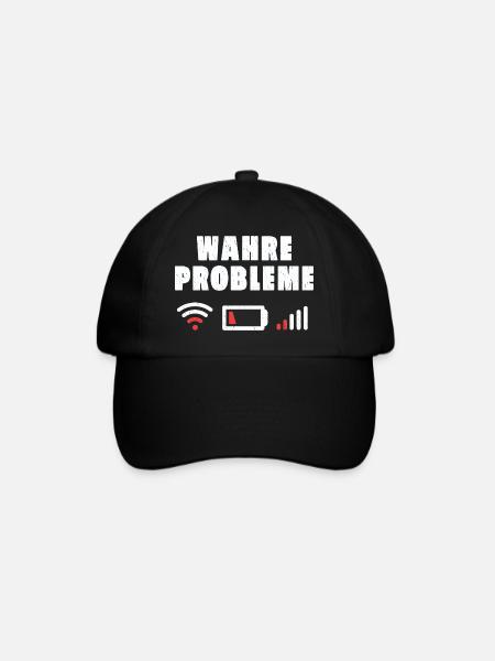 Wahre Probleme Internet WLAN Akku Empfang Geschenk - Baseballkappe - Schwarz/Schwarz