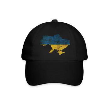 Ukraine - Frontière nationale dans le drapeau national - Casquette classique - noir/noir - Devant