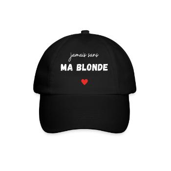 jamais sans ma blonde t-shirt assorti couple - Casquette classique - noir/noir - Devant
