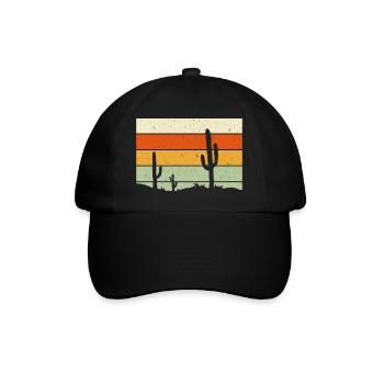 Desert with cacti - Baseball Cap - black/black - Front