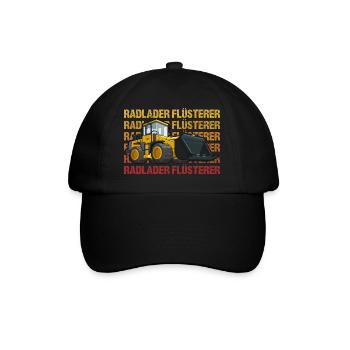 Radlader Flüsterer Retro Radladerfahrer - Baseballkappe - Schwarz/Schwarz - Vorne
