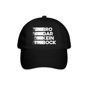 Bro Gar Kein Bock Jugendsprache Umgangsspache Fun - Baseballkappe - Schwarz/Schwarz - Vorne