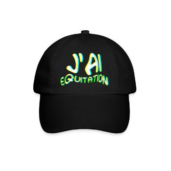 j' ai équitation - idee cadeau cavalière - Casquette classique - noir/noir - Devant