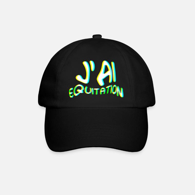 j' ai équitation - idee cadeau cavalière - Casquette classique - noir/noir