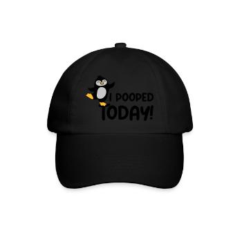 I pooped today Penguin - Baseball Cap - black/black - Front
