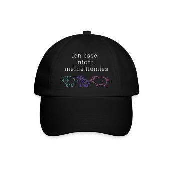 Ich esse nicht meine Homies! - Baseballkappe - Schwarz/Schwarz - Vorne