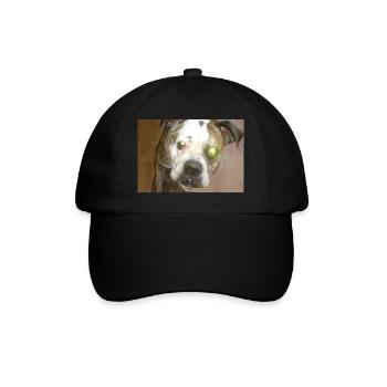 Cute dog with ball - Baseball Cap - black/black - Front