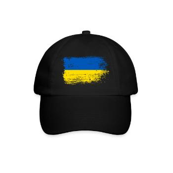 Hinweis Pinselstrich Ukraine - Baseballkappe - Schwarz/Schwarz - Vorne