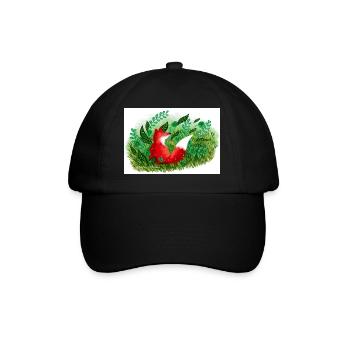 Fuchs - Baseballkappe - Schwarz/Schwarz - Vorne