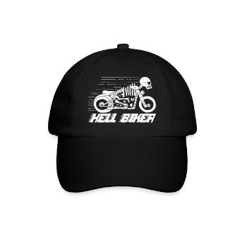 Motorrad Skelett weiß - Baseballkappe - Schwarz/Schwarz - Vorne