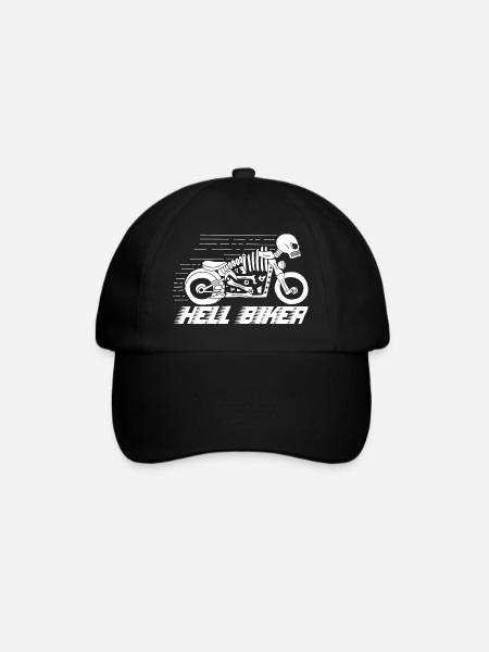 Motorcycle skeleton white - Baseball Cap - black/black