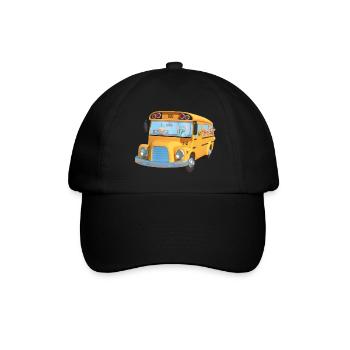 Bus jaune animaux ecole - Casquette classique - noir/noir - Devant