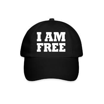 I am free - Baseballkappe - Schwarz/Schwarz - Vorne