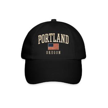 Portland Oregon USA - Baseball Cap - black/black - Front