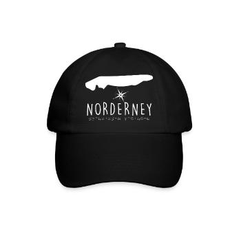 Norderney Herzschlag Nordsee Geschenk - Baseballkappe - Schwarz/Schwarz - Vorne