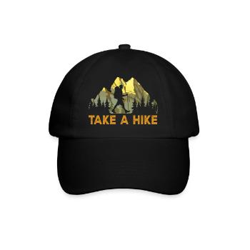 go hiking. take a hike. Hiking, Trekking, - Baseball Cap - black/black - Front