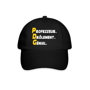 professeur drôlement génial / cadeau professeur - Casquette classique - noir/noir - Devant