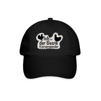 Körnerspender - Baseballkappe - Schwarz/Schwarz - Vorne