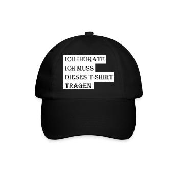 Heiraten JGA Braut Bräutigam Geschenk Geschenkidee - Baseballkappe - Schwarz/Schwarz - Vorne