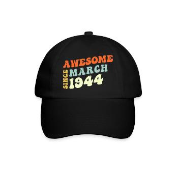 Groovy 79 Jahre alt Awesome seit März 1944 79. - Baseballkappe - Schwarz/Schwarz - Vorne