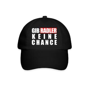 Gib Radler keine Chance - Baseballkappe - Schwarz/Schwarz - Vorne