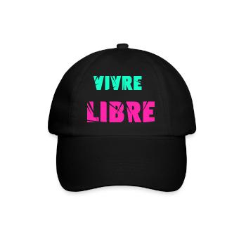 Vivre libre - Casquette classique - noir/noir - Devant