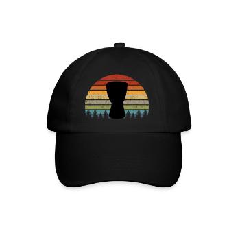 Djembe Player Drummer Music Drum Vintage Retro - Baseball Cap - black/black - Front