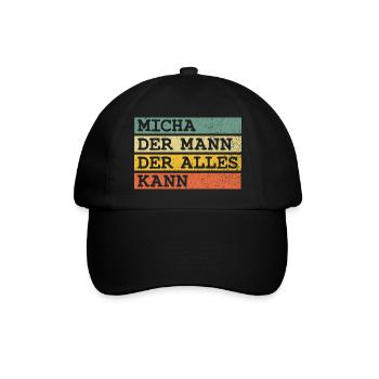Der Mann Der Alles kann Micha - Baseballkappe - Schwarz/Schwarz - Vorne
