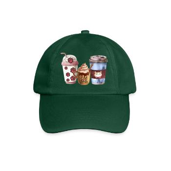 Cat mom loves coffee - Baseball Cap - bottle green - Front