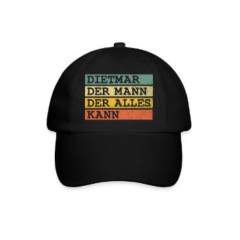Der Mann Der Alles kann Dietmar - Baseballkappe - Schwarz/Schwarz - Vorne