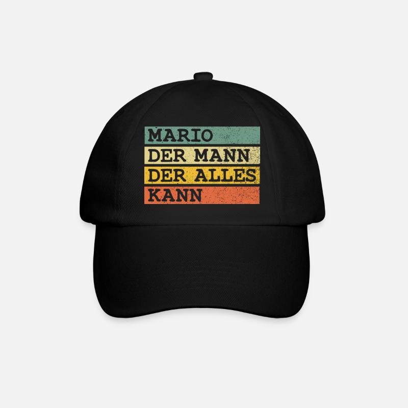 Der Mann Der Alles kann Mario - Baseballkappe - Schwarz/Schwarz