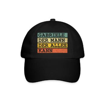 Der Mann Der Alles kann Gabriele - Baseballkappe - Schwarz/Schwarz - Vorne
