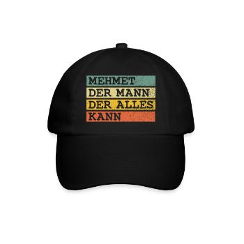 Der Mann Der Alles kann Mehmet - Baseballkappe - Schwarz/Schwarz - Vorne